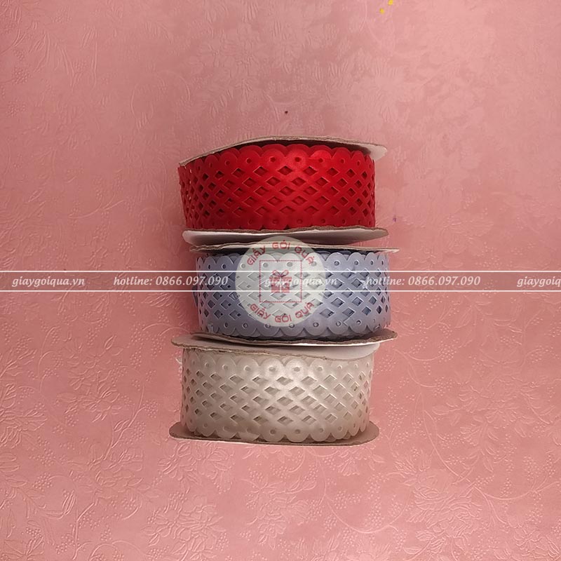 Ruy băng châu Âu 3,5cm họa tiết đẹp