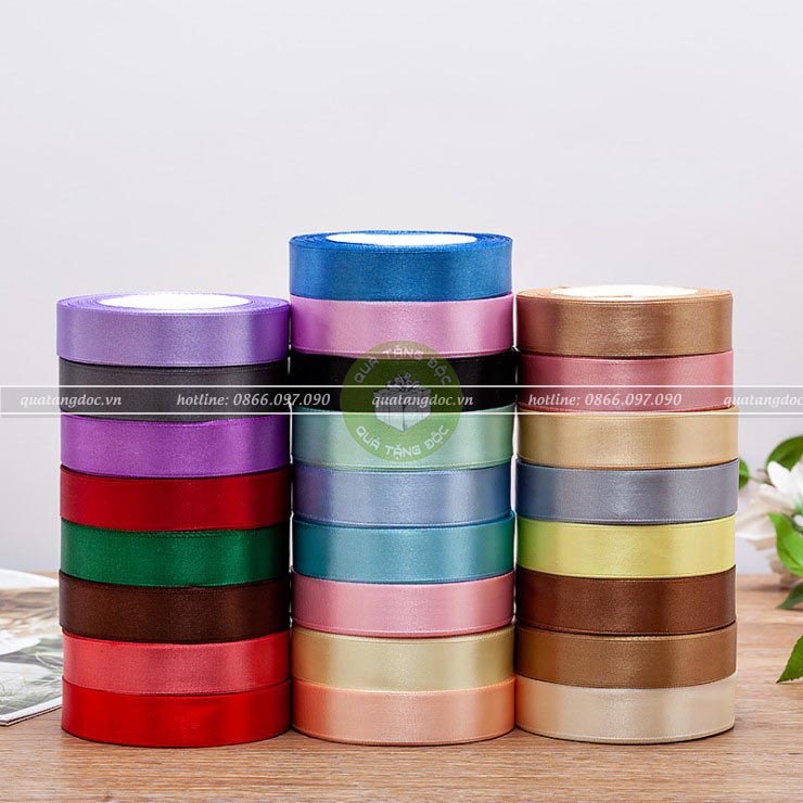Ruy băng lụa trơn 2cm