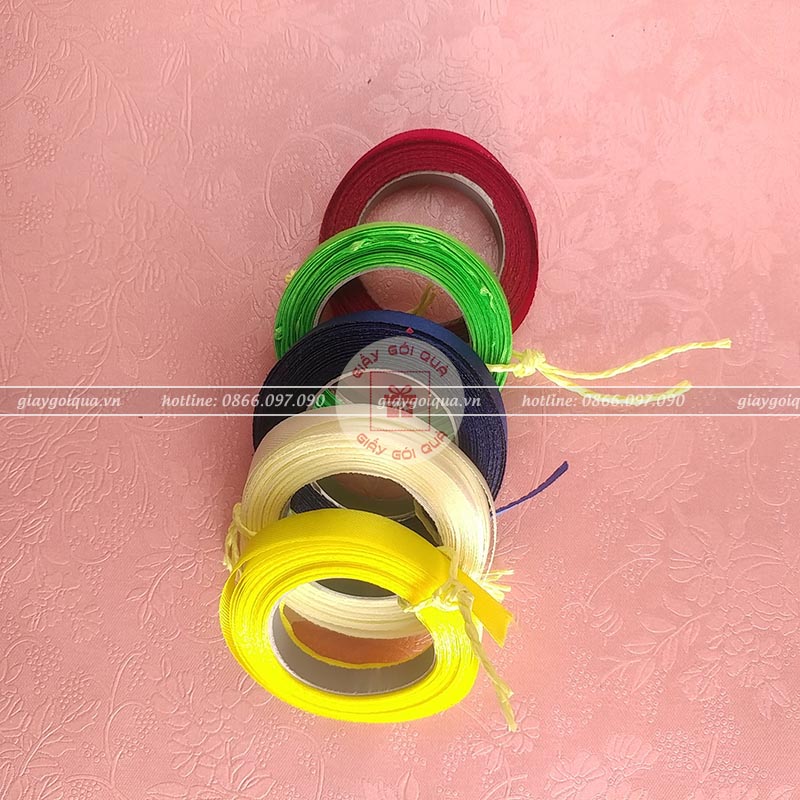Ruy băng lụa 1cm trơn