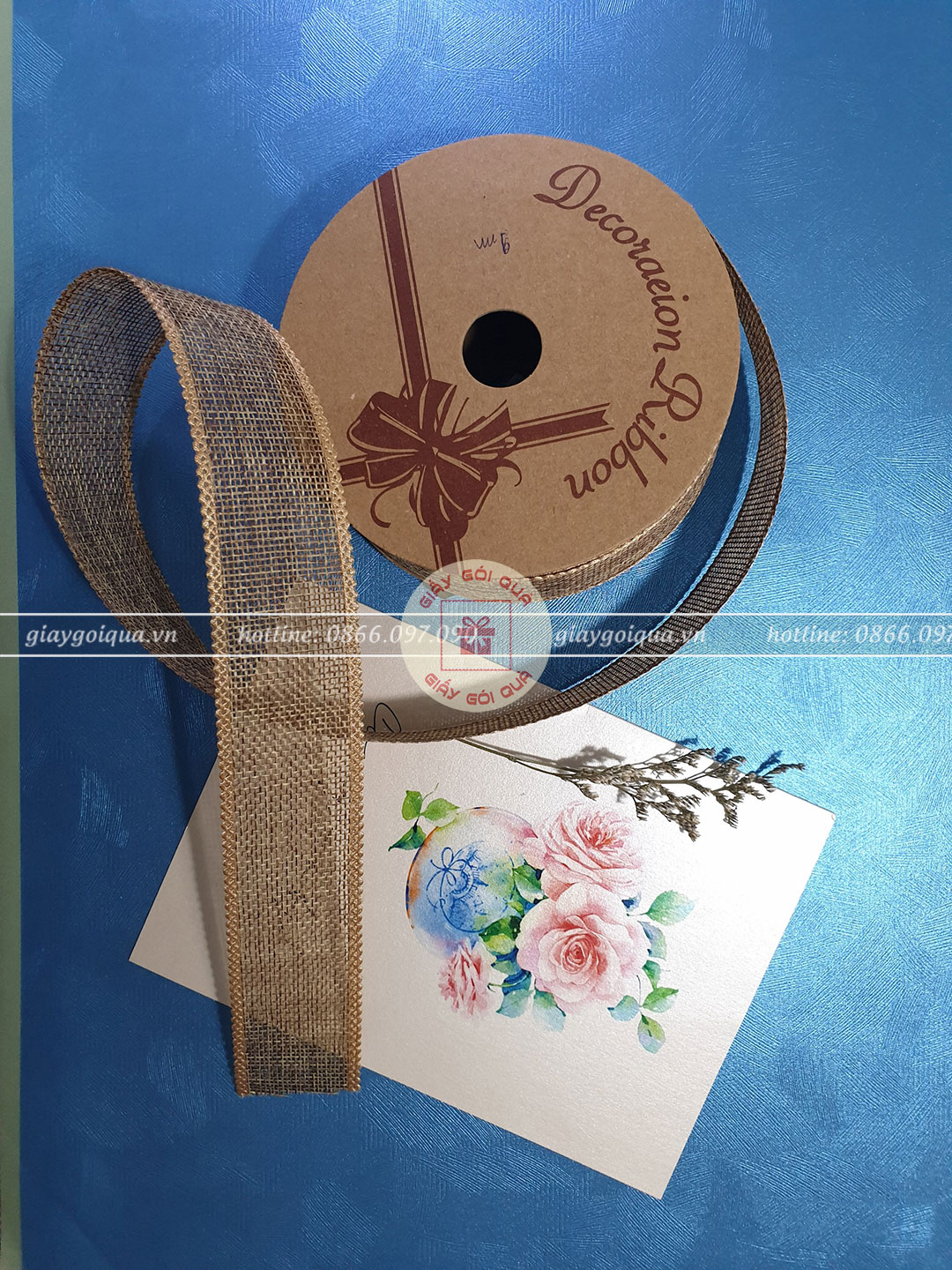 Ruy băng thô viền ren 4cm