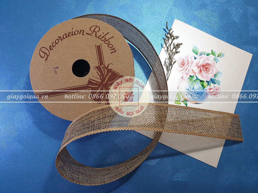 Ruy băng thô viền ren 4cm