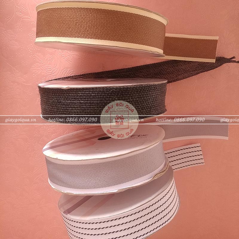 Ruy băng vải 3cm họa tiết