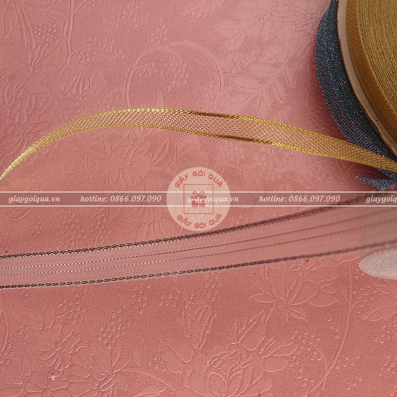 Ruy băng voan 1cm viền kim tuyến