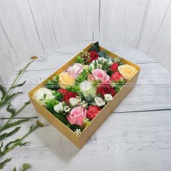 Hộp quà hoa hồng, hộp quà valentine HQ16 – Kích thước 30x20x10