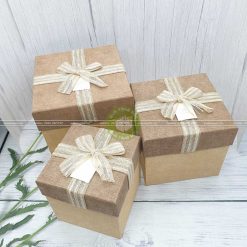 Hộp quà hình vuông cao cỡ lớn kích thước 14,17,19cm - HQ35
