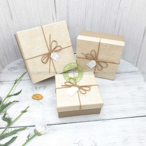 Hộp quà hình vuông 3 loại kích thước 15, 17, 19cm - HQ33