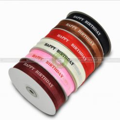 Ruy băng Happy Birthday voan pha lụa 2,5cm - RB32