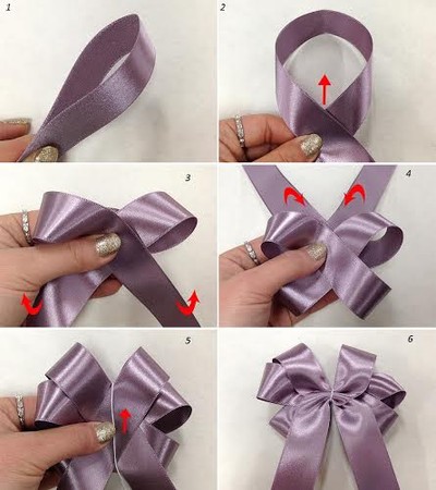Hướng dẫn thắt nơ ruy băng lụa – Bước 3