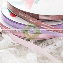 Ruy băng chữ 1cm I love you more - RB34