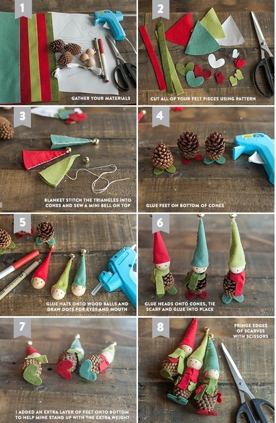 Búp bê tí hon từ quả thông - Quà tặng giáng sinh handmade độc lạ Búp bê tí hon từ quả thông - Quà tặng giáng sinh handmade độc lạ