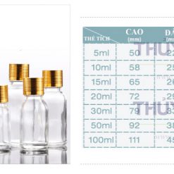 Lọ thủy tinh đựng tinh dầu đa dạng mẫu mã, kích thước