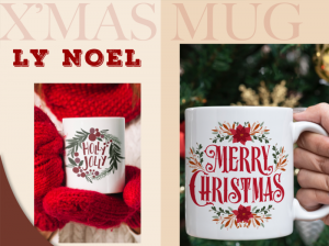 Bộ cốc sứ in logo/ lời chúc giáng sinh Bộ cốc sứ in logo/ lời chúc giáng sinh