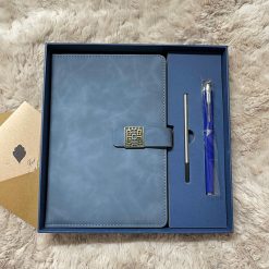 Set quà tặng Sổ da và Bút - Xanh dương không Nơ (SQ-SB-XD0)