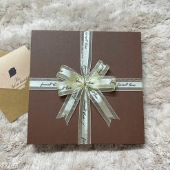 Set quà tặng Sổ da và Bút - Nâu bò Nơ 1 (SQ-SB-NB1)