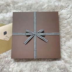 Set quà tặng Sổ da và Bút - Nâu bò Nơ 2 (SQ-SB-NB2)