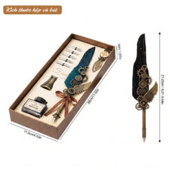 Bút lông nhúng châu Âu cổ điển [Bộ 5 ngòi, đế cắm, thanh nhớ trang]