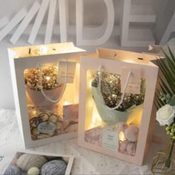 Túi giấy cửa sổ mặt kính mica size to 34x23x13cm